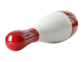 Bowling pin in red and white for sports or game activities png