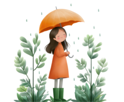 Embracing rainy days with joy and colorful spirits png