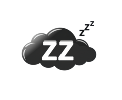Cloud with Z letters symbolizing sleep and relaxation theme png