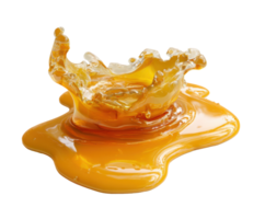 Splash of honey on surface with glossy texture and motion png