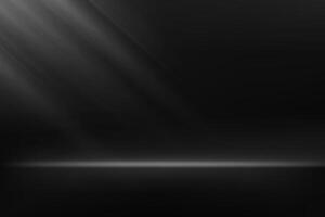 Empty stage glowing white color light on black background space for selling products on the website. Empty room with spotlight effect. illustration. vector