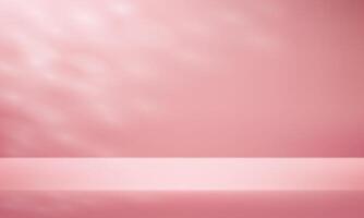 Empty pink studio room background with shadow leaves. Space for selling products on the website. illustration. vector