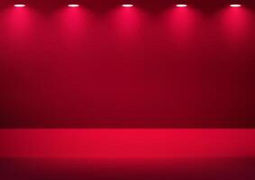 Empty Red studio room background space for selling products on the website. Empty room with spotlight effect. illustration. vector