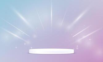 Blue and Purple Background Empty Room Studio with podium Space for selling products on the website. Empty room with light effect. illustration. vector
