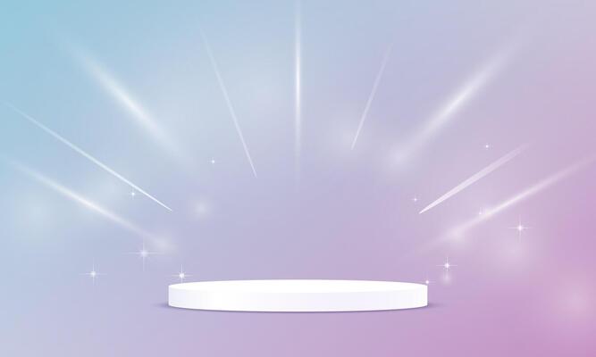 Blue and Purple Background Empty Room Studio with podium Space for selling products on the website. Empty room with light effect. illustration.