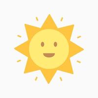 a smiling sun icon on a white background vector