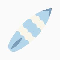 a blue and white surfboard with a wavy pattern vector