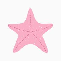 a pink starfish on a white background vector