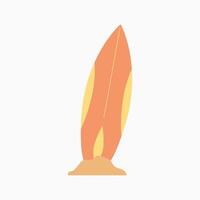 surfboard on the beach flat illustration vector