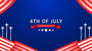 4th of july background with stars and stripes vector