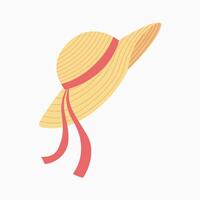 a pamela hat with a red ribbon icon vector