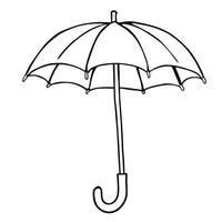 Simple Open Umbrella Line Art for Coloring Pages and Creative Designs vector
