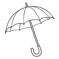 Simple Line Art Umbrella for Creative Coloring and Fun Drawing Activities vector