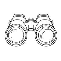 A Detailed Black And White Line Art Illustration Of Binoculars For A Coloring Page Or Artistic Project vector