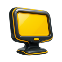 Modern yellow and gray computer monitor design render png