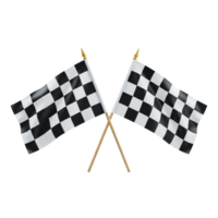 Two crossed checkered flags isolated on transparent background png