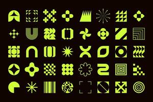 Techno Geometrical Shapes Set vector
