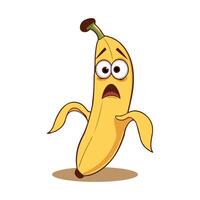 Happy Banana Character with Hand Gestures and Funny Look vector