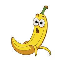 Playful Banana Mascot with Expressive Face and Arms vector
