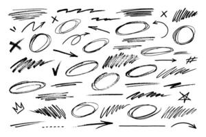 Hand Drawn Scribble Elements Set vector