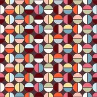 Trendy, retro geometric seamless patterns with colorful circles. Modern abstract background texture vector
