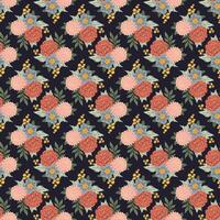 Summer, flowers, bouquets, damask Seamless Pattern. bohemian, Rose dahlia romantic texture for textile vector