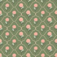 Summer flowers dahlia, damask Seamless Pattern. romantic background for textile, fabric, wrap texture vector