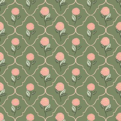 Summer flowers dahlia, damask Seamless Pattern. romantic background for textile, fabric, wrap texture