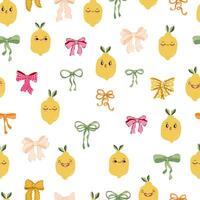 lemons and bows pattern design vector