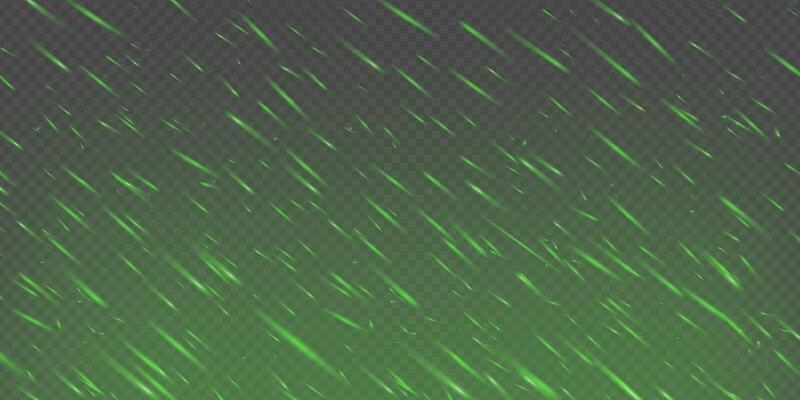 Green magical spark and fire effect on dark smoky background. Glowing particles and ember flames. Toxic fog, fairy glitter and neon light add fantasy and mystery. Abstract festive dynamic scene
