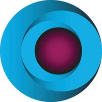 Concentric blue circles with purple sphere gradient banner advertisement design vector