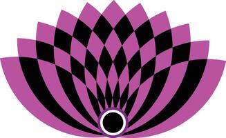 Abstract pink and black petal design with concentric circles and gradients vector