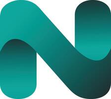 Modern abstract letter n logo with vibrant gradient vector