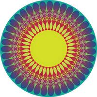 Vibrant gradient circular mandala with intricate geometric patterns vector