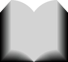Open book with graduated pages and clean white space banner vector