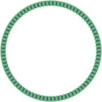 Green and purple fuzzy circle border design vector