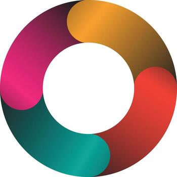 vibrante circular segmentos con suave degradado superposición bandera vector