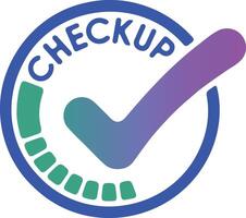 Progress indicator with checkmark and vibrant gradient for advertising vector