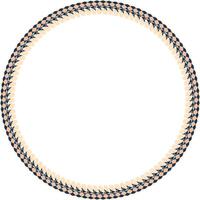 Intricate circular geometric pattern frame with blue and peach hues vector