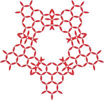 Intricate red geometric pattern with central void vector