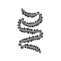 Dna Helix Structure Silhouette Illustration. Genetic Science And Molecular Biology Concept Isolated Illustration vector