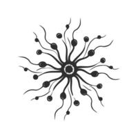 Abstract Sperm Cell Pattern Silhouette Illustration. Symbolizing Fertility And Reproduction. Isolated Illustration vector