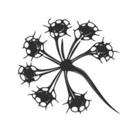 Abstract Neuron Network Silhouette Illustration. Neural Connections And Brain Activity Concept Isolated Illustration vector