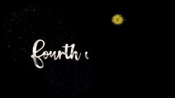 Independence Day text animation with Fourth of July sparkles on black background. Suitable for patriotic holiday social media posts and celebrations. video