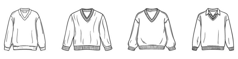 Sweater Design Variations Set. Fashion Apparel Concepts Collection. Isolated Illustration vector