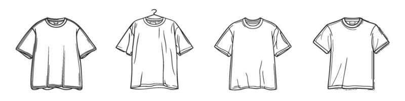 T-Shirt Design Variations Set. Fashion Apparel Concepts Collection. Isolated Illustration vector