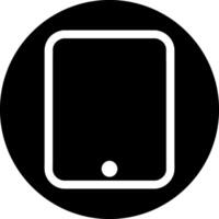 Tablet Device Icon - Black Circle Minimalist vector