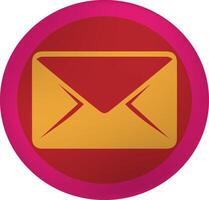 Email Mail Envelope Icon - Red and Orange Glossy vector