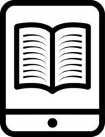 E-book on Tablet Icon - Digital Reading and Mobile Education vector