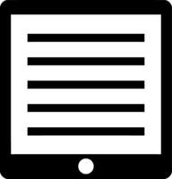 Tablet with Text Lines Icon - E-Reader and Document vector